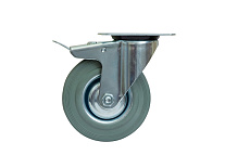 Колесо поворотное серая резина SCB 63 f 160 мм с тормозом Колесо поворотное серая резина SCB 63 f 160 мм с тормозом