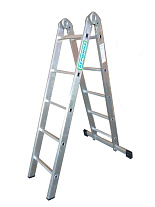 Лестница 2-х секционная алюминиевая шарнирная 2*5 Лестница 2-х секционная алюминиевая шарнирная 2*5
