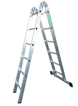 Лестница 2-х секционная алюминиевая шарнирная 2*6 Лестница 2-х секционная алюминиевая шарнирная 2*6